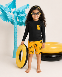 Black and Mustard Horse Swim Set