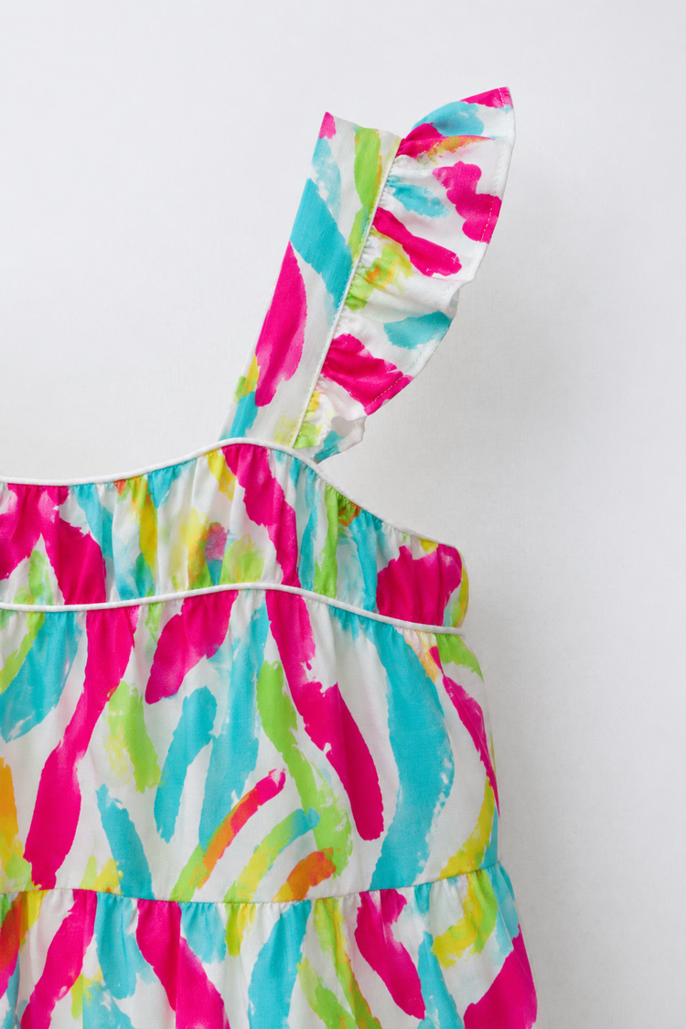 Paint Splash Strappy Dress
