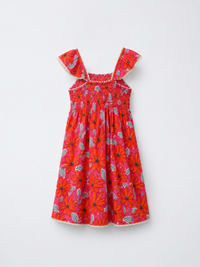 Coral Garden Smocked Dress