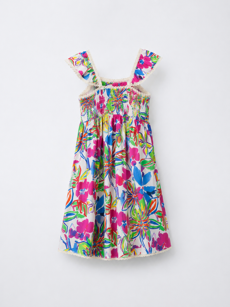 Rainbow Garden Smocked Dress