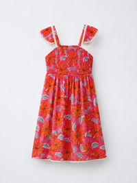 Coral Garden Smocked Dress