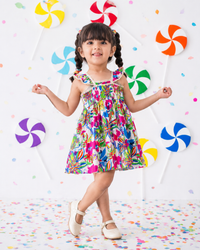 Rainbow Garden Smocked Dress