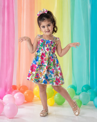 Rainbow Garden Smocked Dress