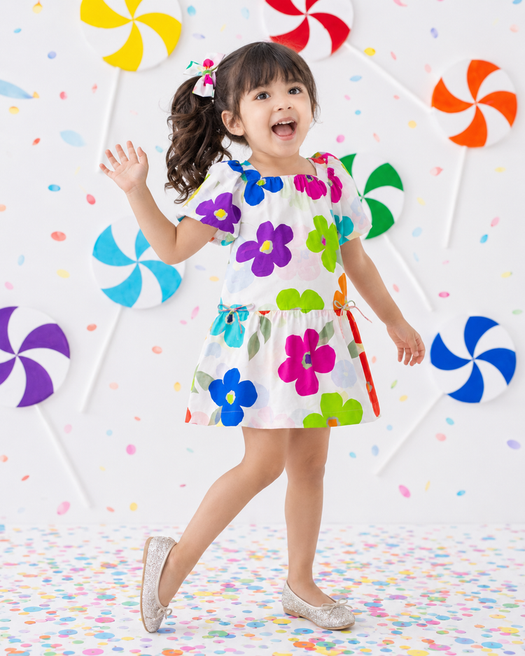 Big Bloom Puff Sleeve Dress