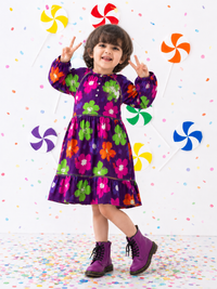 Purple Bloom Tiered Dress
