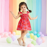 Coral Garden Smocked Dress