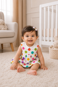 Rainbow Dot Pinafore Romper