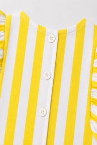 Yellow Stripe Frill Dress Set