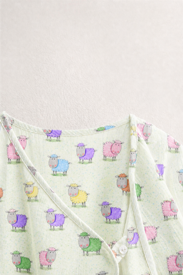 Colourful Sheep Wrap Baby Co-ord Set