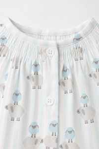 Blue Sheep Smocked Baby Co-ord Set