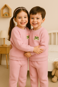 Pink Frog Fleece Set
