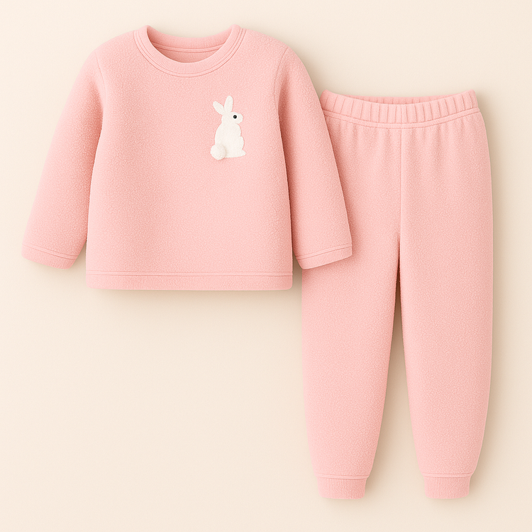 Pink Bunny Fleece Set