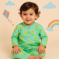 Green Yellow Cotton Co-ord Set