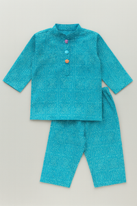 Blue Cotton Co-ord Set