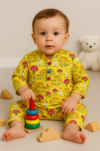 Yellow Floral Cotton Co-ord Set