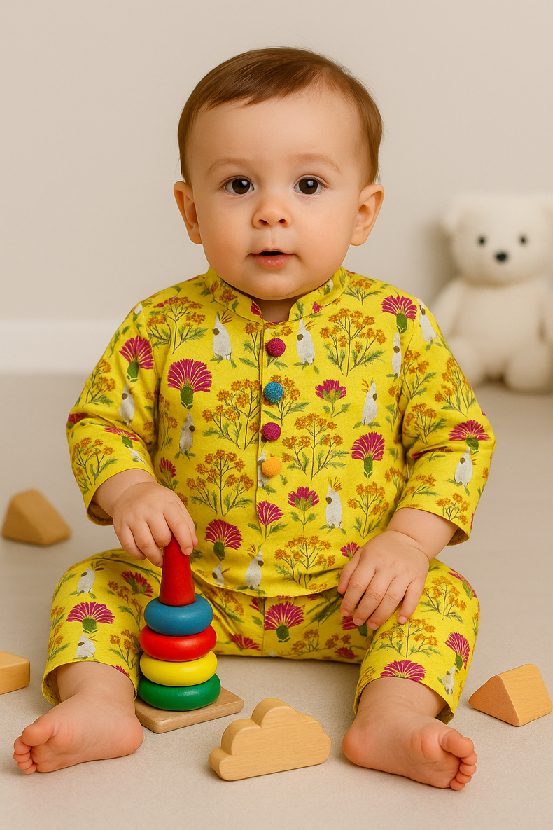 Yellow Floral Cotton Co-ord Set