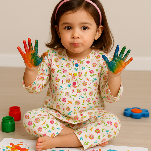 Multi-Coloured Floral Cotton Co-ord Set
