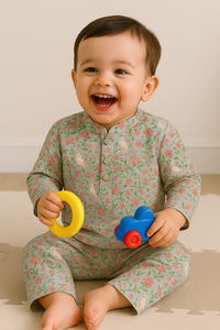 Green Parrot Cotton Co-ord Set