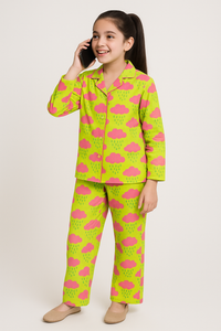 Pink Clouds Pajama Set - Night Wear