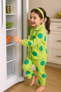 Green Polka Pajama Set - Night Wear