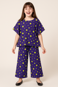 Green and Blue Polka Dots Co-ord Set