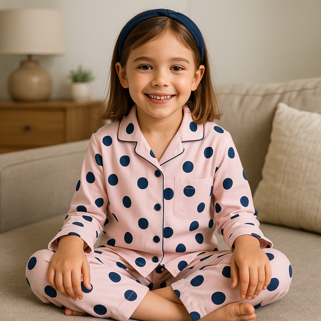 Polka Pop Pajama Set - Night Wear