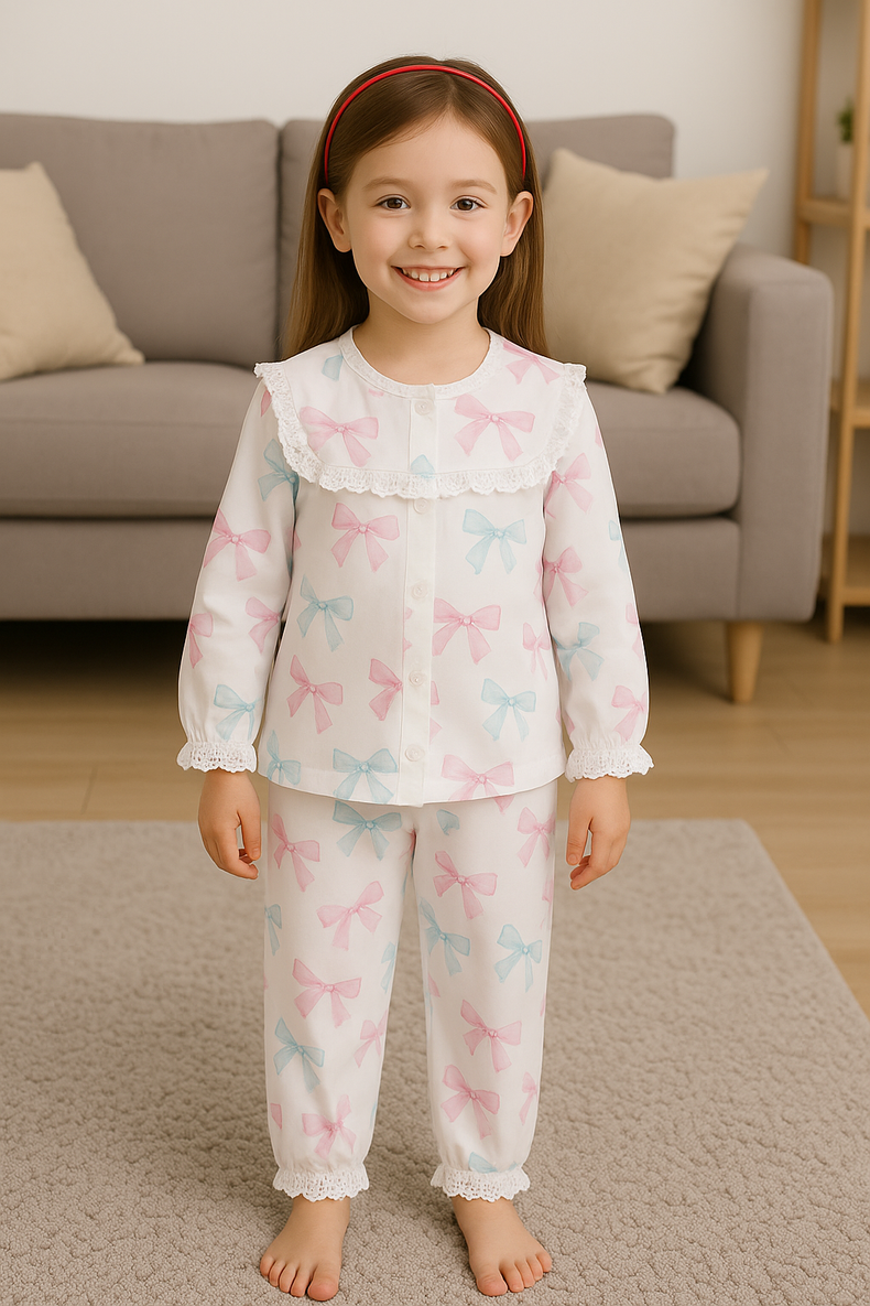 Bow Bliss Pajama Set - Night Wear
