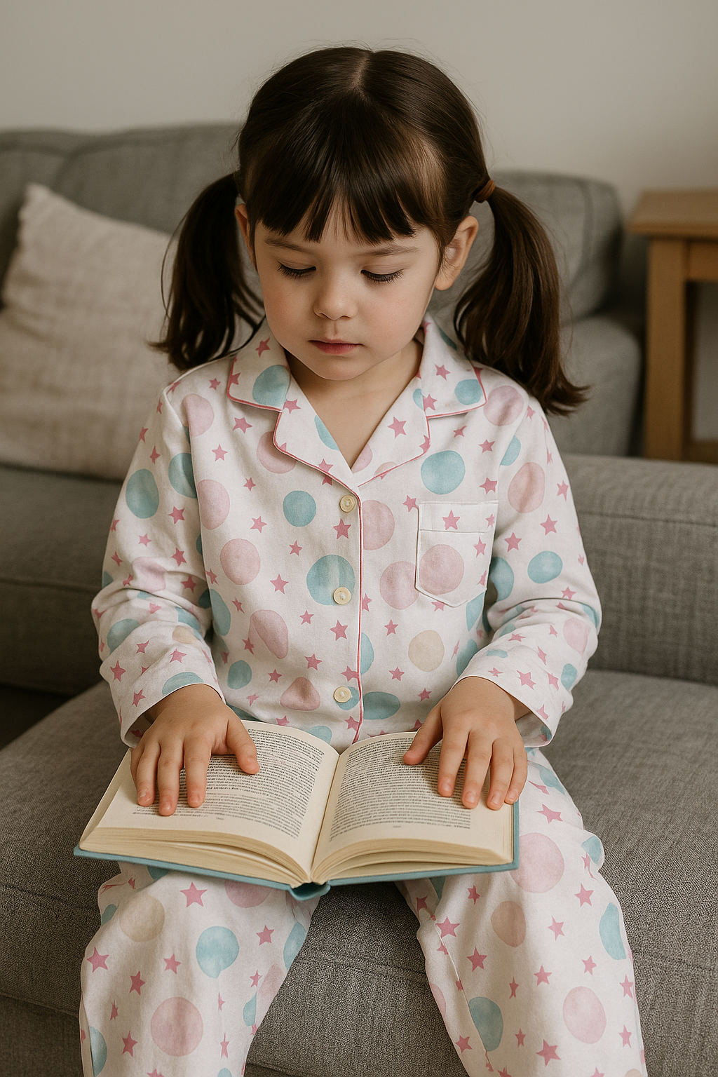 Starry Dots Pajama Set - Night Wear