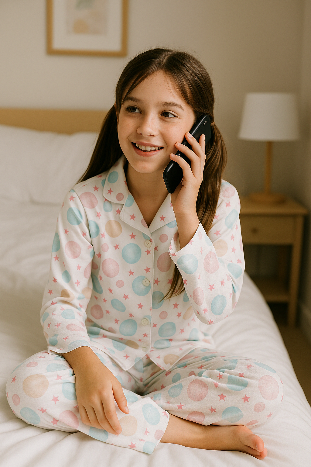 Starry Dots Pajama Set - Night Wear