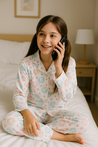 Starry Dots Pajama Set - Night Wear