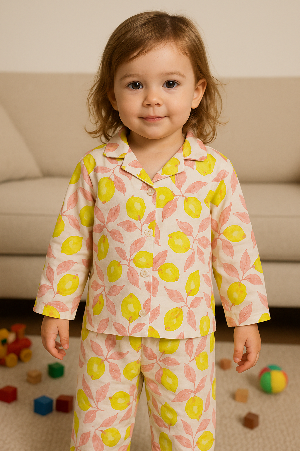 Lemon Zest Pajama Set - Night Wear