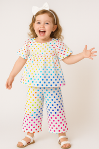 Multi-Coloured Polka Co-ord Set
