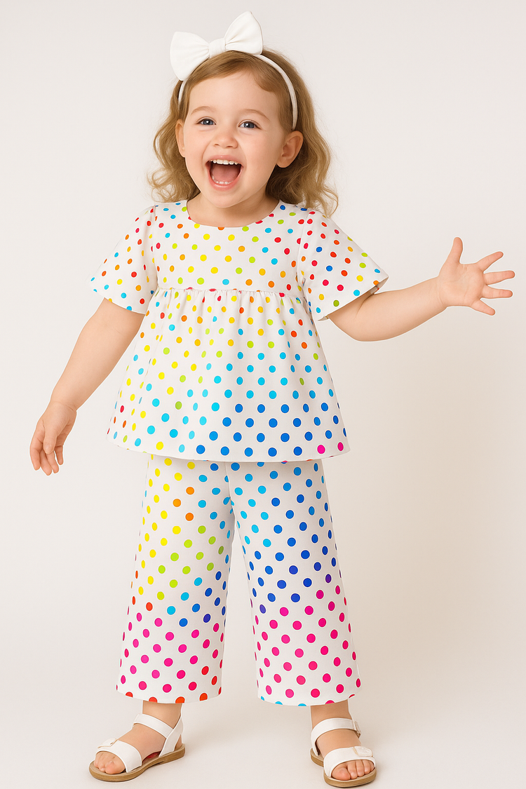 Multi-Coloured Polka Co-ord Set