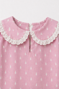 Pink and white Raindrops Night Suit