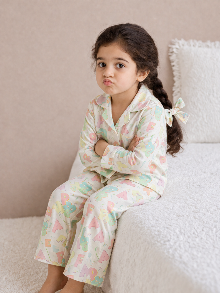 Pastel Aphabets Night Suit