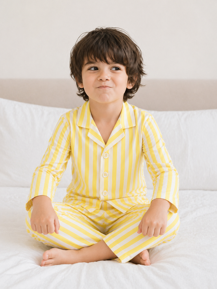 Yellow Stripes Night Suit