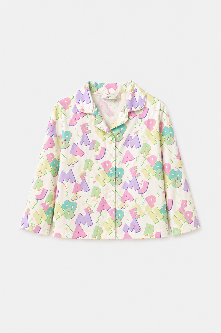Pastel Aphabets Night Suit