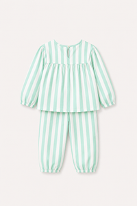 Mint Green Stripes Night Suit