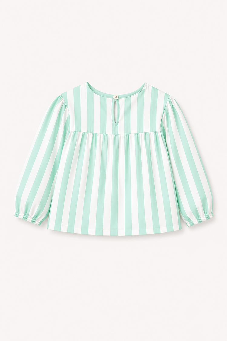 Mint Green Stripes Night Suit