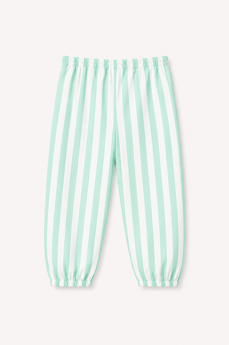 Mint Green Stripes Night Suit