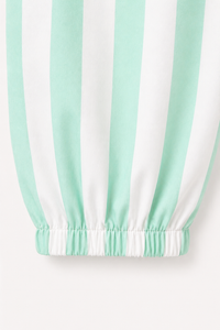 Mint Green Stripes Night Suit