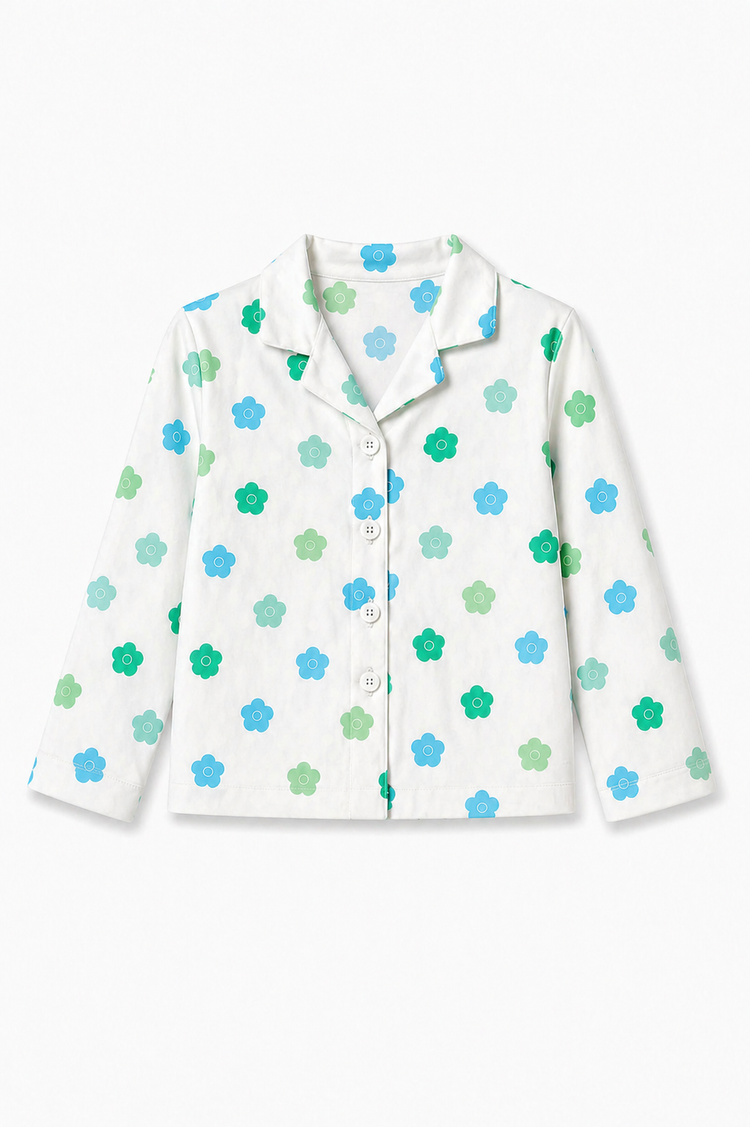 Teal Blossom Night Suit