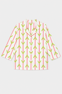 Pink and Green Leaves Night Suit