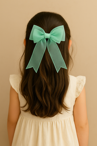 Powder Blue Bow Hair Tie