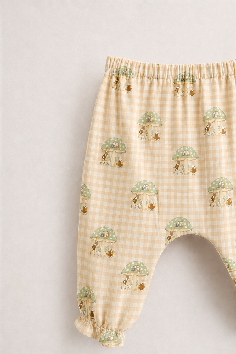 Mushroom Gingham Wrap Baby Co-ord Set