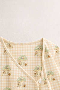 Mushroom Gingham Wrap Baby Co-ord Set
