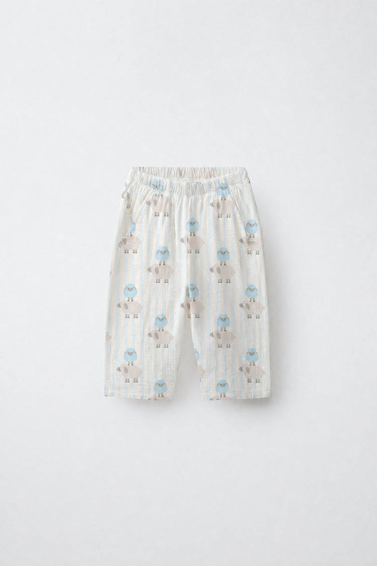 Blue Sheep Smocked Baby Co-ord Set