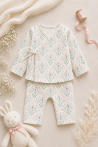 Aqua Floral Wrap Baby Co-ord Set