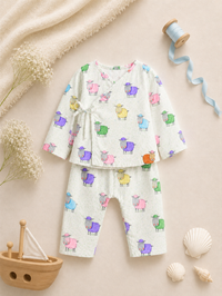 Colourful Sheep Wrap Baby Co-ord Set