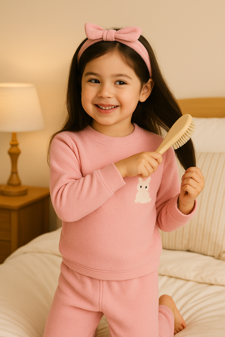 Pink Bunny Fleece Set